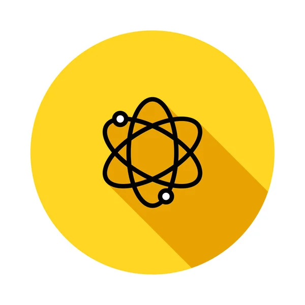Schwarzes Wissenschaftliches Symbol Gelbem Kreis Isoliert Auf Weißem Hintergrund — Stockvektor