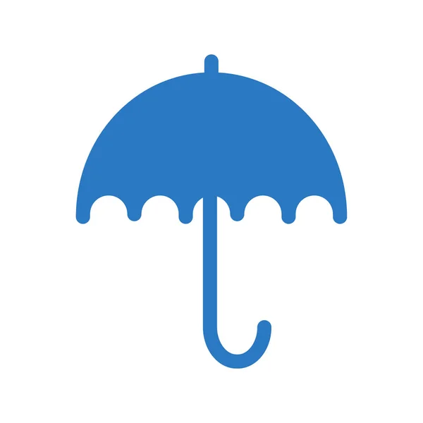 Paraguas Azul Estilo Plano Aislado Sobre Fondo Blanco — Vector de stock