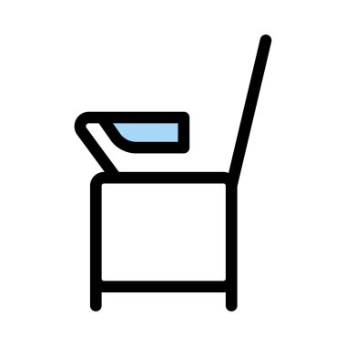 Beyaz arka plan üzerinde izole siyah ve mavi koltuk