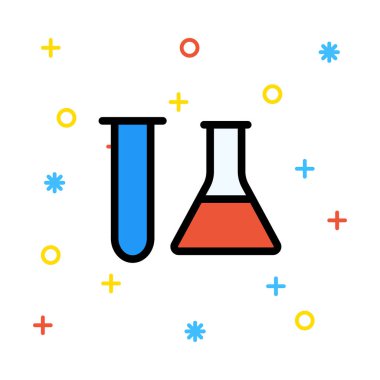 Şişeler renkli işaretleri beyaz zemin üzerine sıvı ile