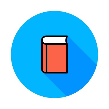 Beyaz arka plan üzerinde izole mavi daire kırmızı kitap