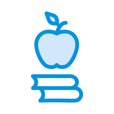 beyaz beyaz arka plan üzerinde izole kitap ile mavi elma