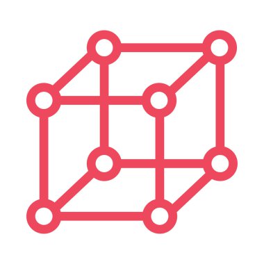 Beyaz arka plan üzerinde izole kırmızı çizgi küp