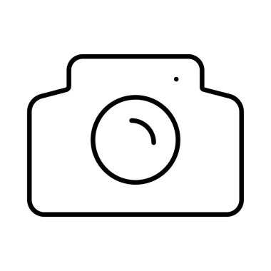 Beyaz arka plan üzerinde izole ince çizgi kamera