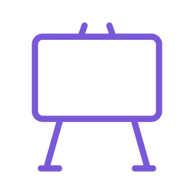 Beyaz arka plan üzerinde izole anahat mor beyaz tahta