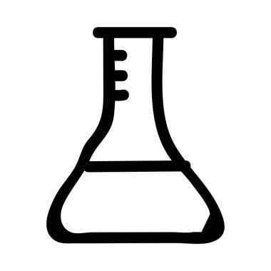 Beyaz arka plan üzerinde izole siyah anahat el çekilmiş üçgen şişesi