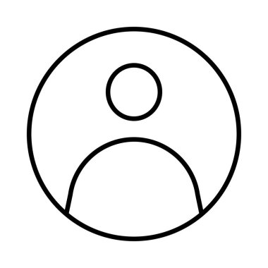 Beyaz arka plan üzerinde izole ince çizgi kişi simgesi