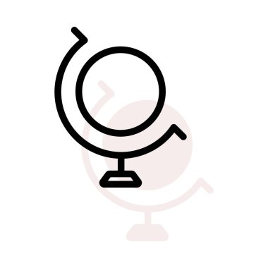 Beyaz arka plan bej gölge ile dünya