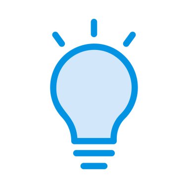 Beyaz arka plan üzerinde izole mavi ampul