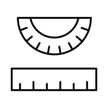 Beyaz arka plan üzerinde izole ince çizgi cetveller