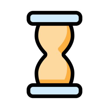 Turuncu ve beyaz arka plan üzerinde izole mavi kum saati