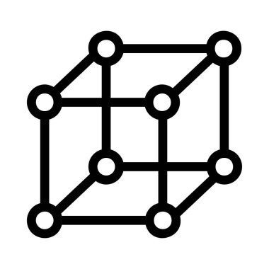 Beyaz arka plan üzerinde izole siyah anahat küp