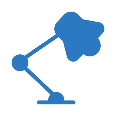 Beyaz arka plan üzerinde izole mavi masa lambası