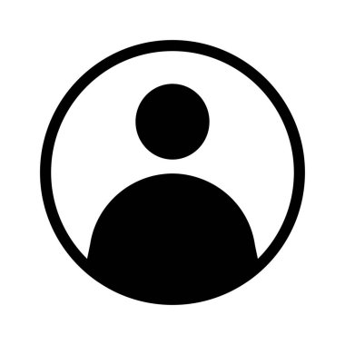 Beyaz arka plan üzerinde izole siyah büyük kişi simgesi