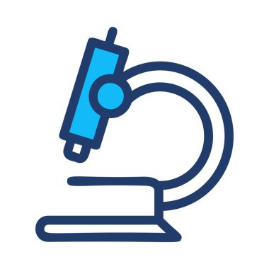 Beyaz arka plan üzerinde izole beyaz ve mavi mikroskop