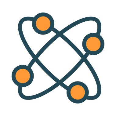 Siyah ve sarı bilimsel sembolü beyaz arka plan üzerinde izole