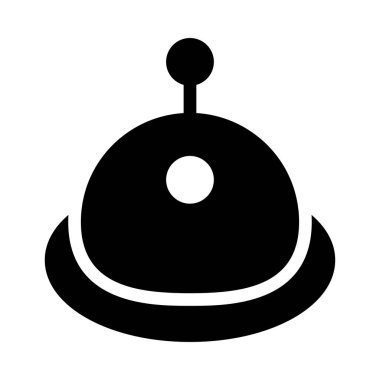 Ufo beyaz arka plan üzerinde siyah glif izole