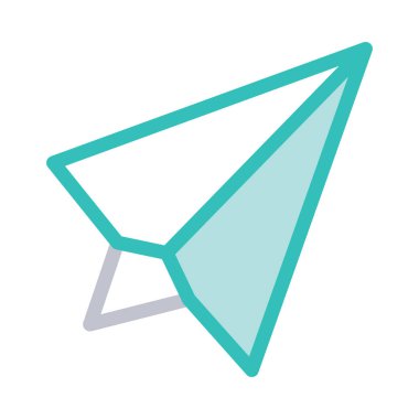 İzole beyaz zemin üzerine yeşil ve gri kağıt uçak