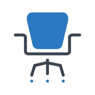 Beyaz arka plan üzerinde izole mavi ve gri anahat koltuk