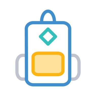 Beyaz arka plan üzerinde izole renkli basit sırt çantası