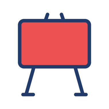 Beyaz arka plan üzerinde izole kırmızı beyaz tahta