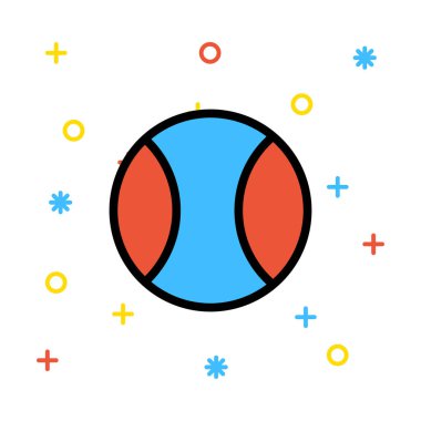 Renkli işaretleri beyaz zemin üzerine kırmızı ve mavi top