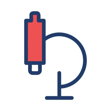 Beyaz arka plan üzerinde izole kırmızı ve mavi mikroskop