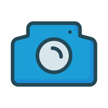 Beyaz arka plan üzerinde izole mavi ve gri kamera