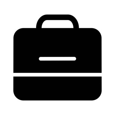 Beyaz arka plan üzerinde izole siyah glif iş çanta