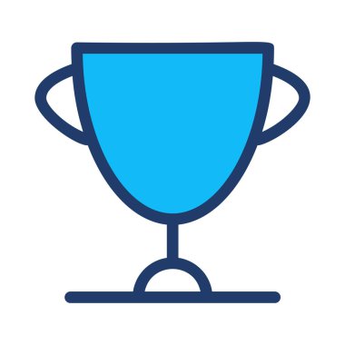 Beyaz ve mavi büyük kupa beyaz arka plan üzerinde izole