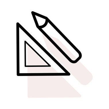 Bej gölge beyaz zemin üzerine kalem olan cetvel