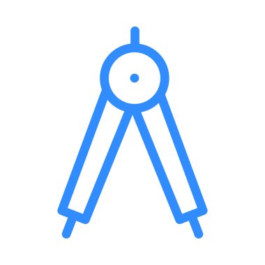 Beyaz arka plan üzerinde izole mavi çizgi pusula