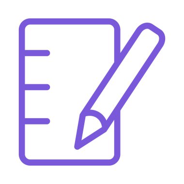 Beyaz arka plan üzerinde izole kalem anahat mor cetvelle