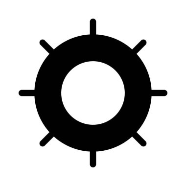 Beyaz arka plan üzerinde izole siyah glif güneş