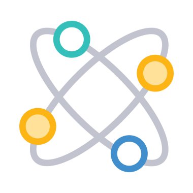 Beyaz arka plan üzerinde izole renkli bilimsel işareti