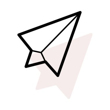 Kağıt Uçak bej gölge beyaz zemin üzerine