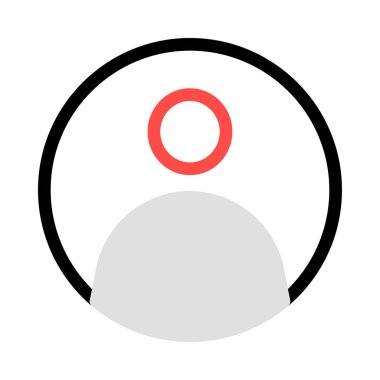 Beyaz arka plan üzerinde izole kırmızı, gri ve siyah renklerde kişi simgesi