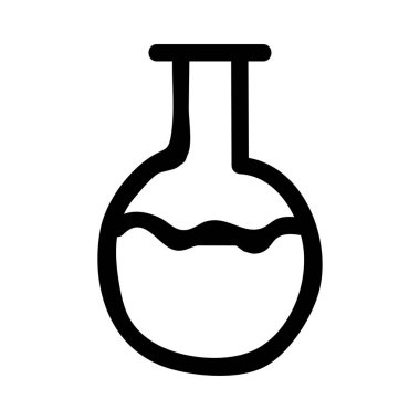 Beyaz arka plan üzerinde izole siyah anahat el çekilmiş yuvarlak cep şişesi