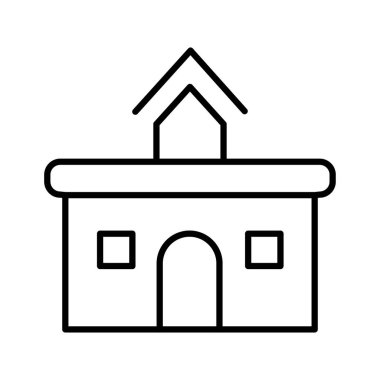 Beyaz arka plan üzerinde izole ince çizgi evi