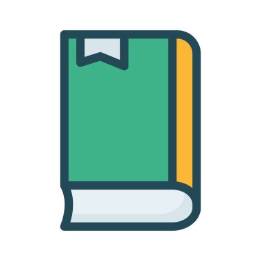 Beyaz arka plan üzerinde izole sarı ve yeşil kitap