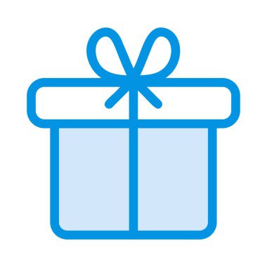 Beyaz arka plan üzerinde izole beyaz ve mavi hediye kutusu