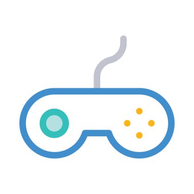 Beyaz arka plan üzerinde izole renkli çizgi gamepad