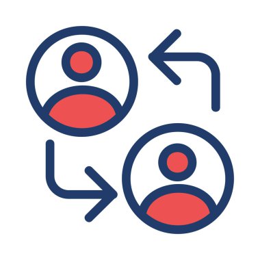 Beyaz ve kırmızı insanlar kutsal kişilerin resmi ile beyaz arka plan üzerinde izole okları