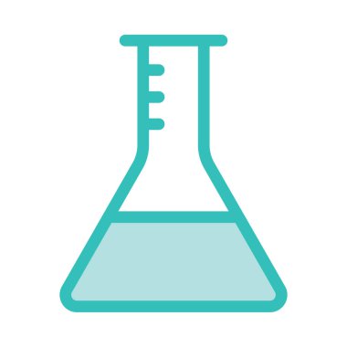 Beyaz arka plan üzerinde izole sıvı ile yeşil üçgen şişesi