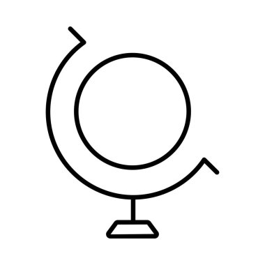 Beyaz arka plan üzerinde izole ince çizgi küre