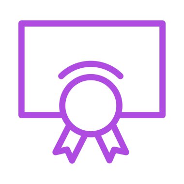 Beyaz arka plan üzerinde izole etiket diplomasıyla mor çizgi