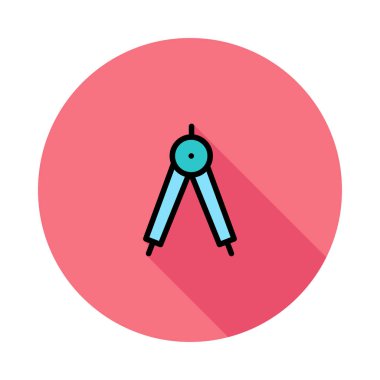 Pembe daire beyaz arka plan üzerinde izole mavi pusula