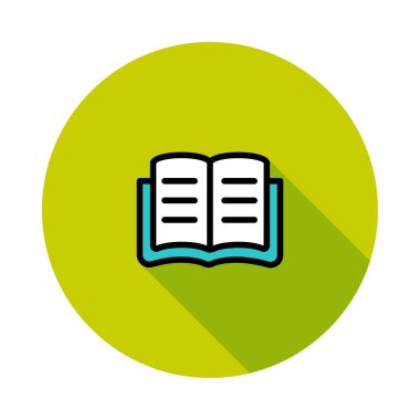 Beyaz arka plan üzerinde izole yeşil daire açık kitap