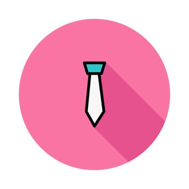 Pembe daire beyaz arka plan üzerinde izole mavi ve beyaz kravat