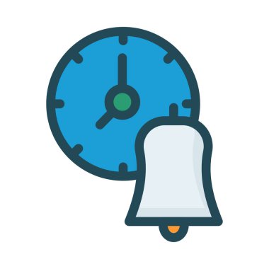 Beyaz arka plan üzerinde izole gri bell ile mavi saat